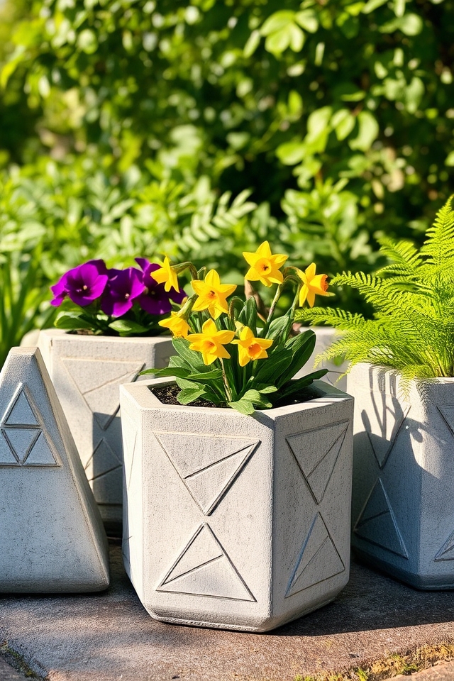 geometric concrete planter designs