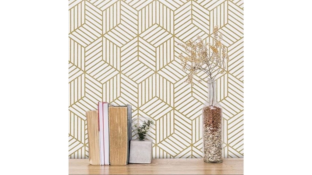 gold geometric wallpaper design