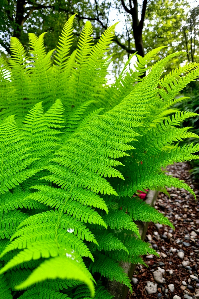 graceful ferns enhance walkways