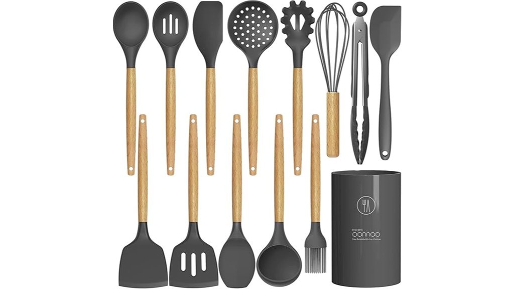 gray silicone kitchen utensils
