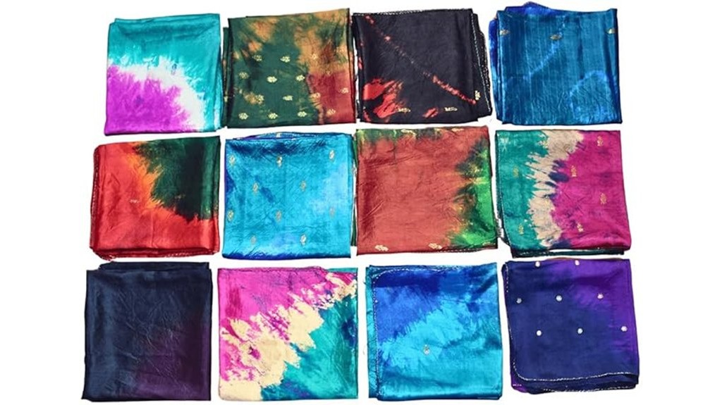 hand dyed sari silk scarves