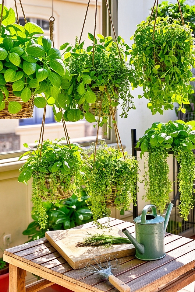 hanging baskets for herbs