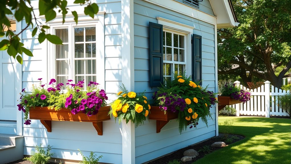 hanging window boxes enhance beauty