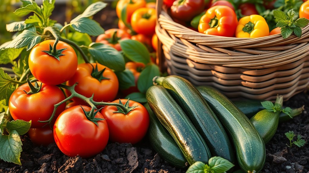 harvest vegetables at peak