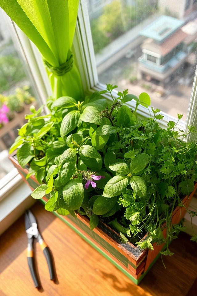 herb garden window planters