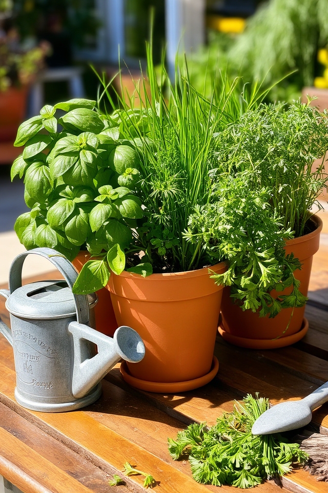 herbs in container garden