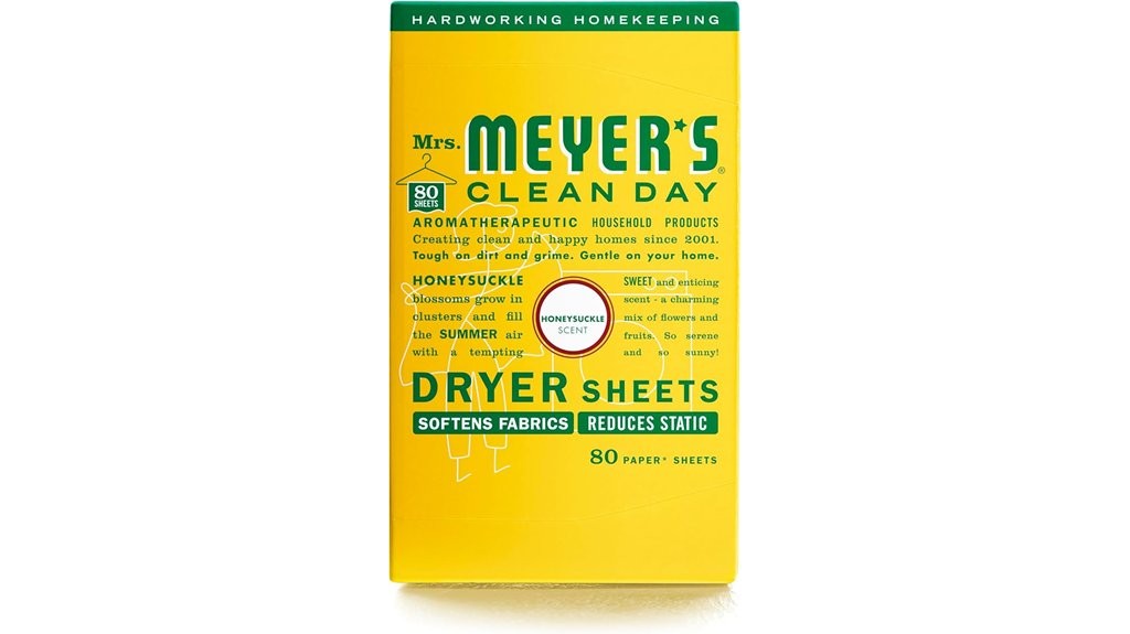 honeysuckle scented dryer sheets