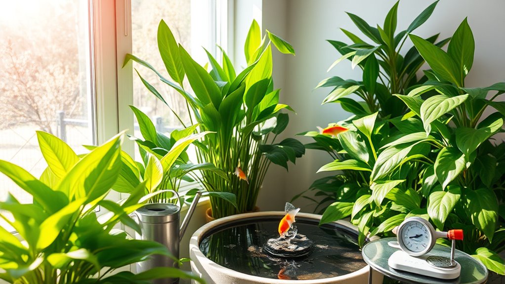 ideal indoor water garden location
