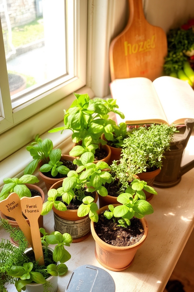 indoor herb garden setup