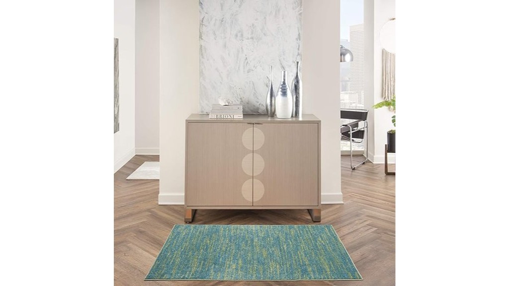 indoor outdoor blue green rug
