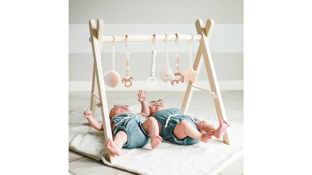 interactive wooden baby gym
