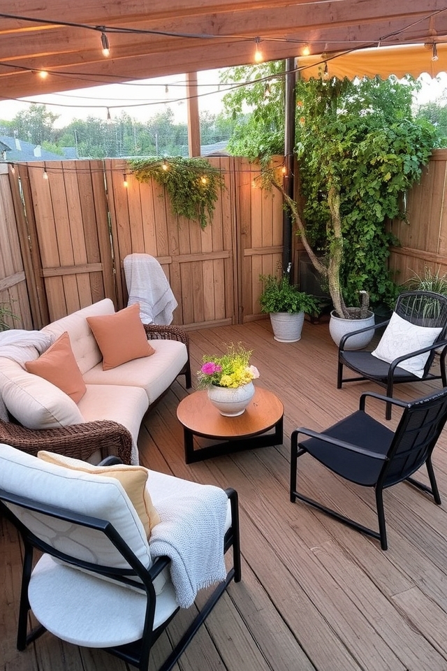inviting outdoor relaxation space