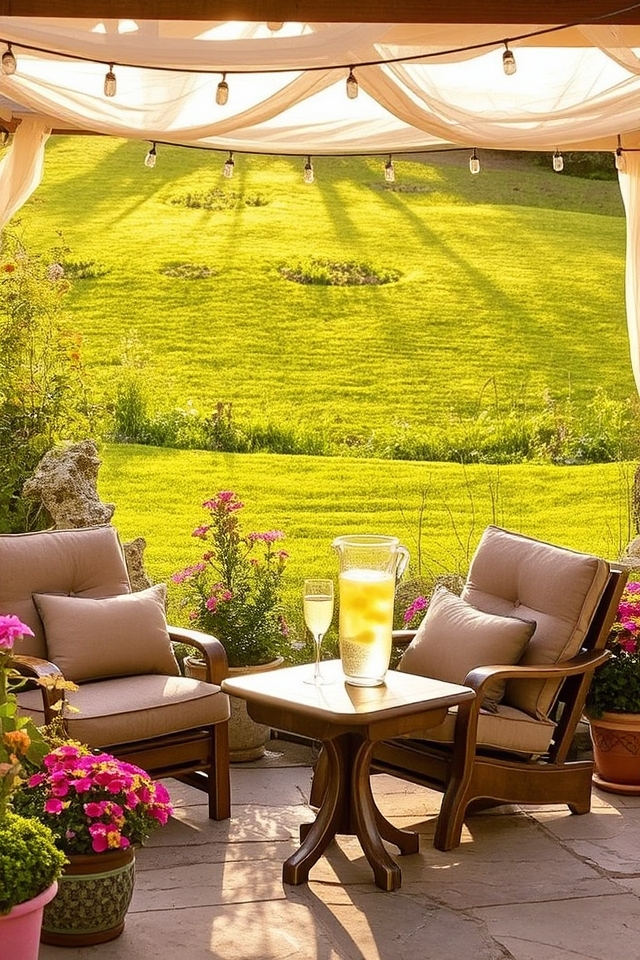 inviting outdoor relaxation spaces