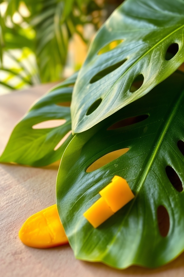 large glossy leaves tropical