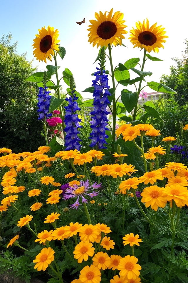 layered garden plant arrangement
