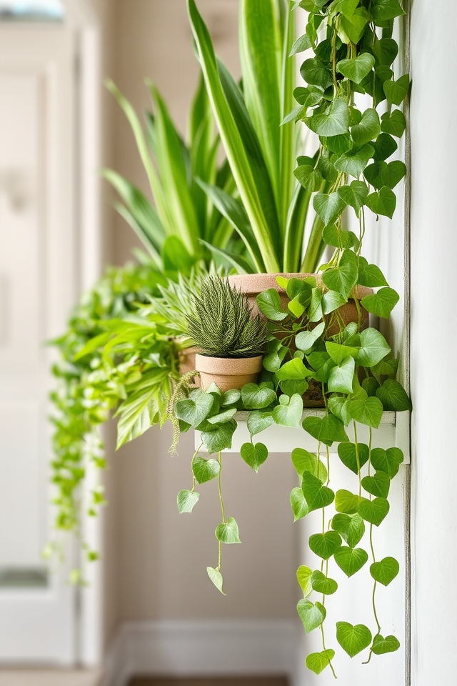 ledge plants for hallway decor