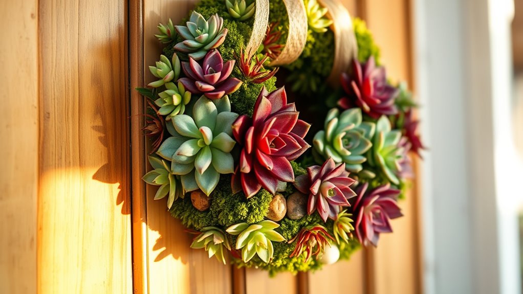 living succulent wreath decorations