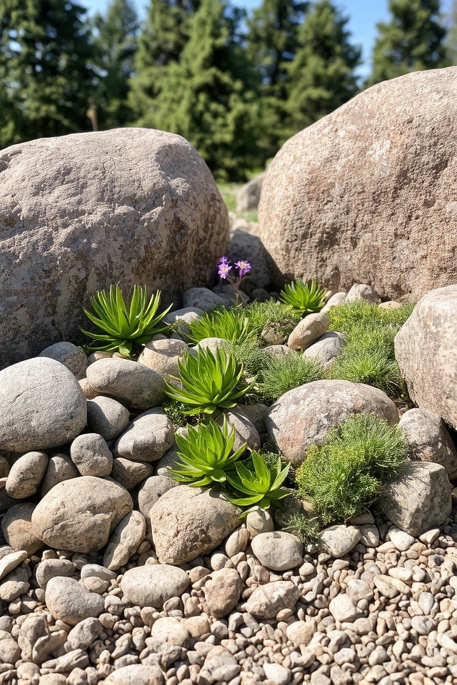low maintenance rock garden beauty