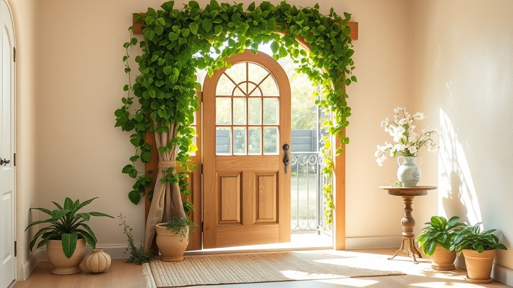 lush entryway climbing vines