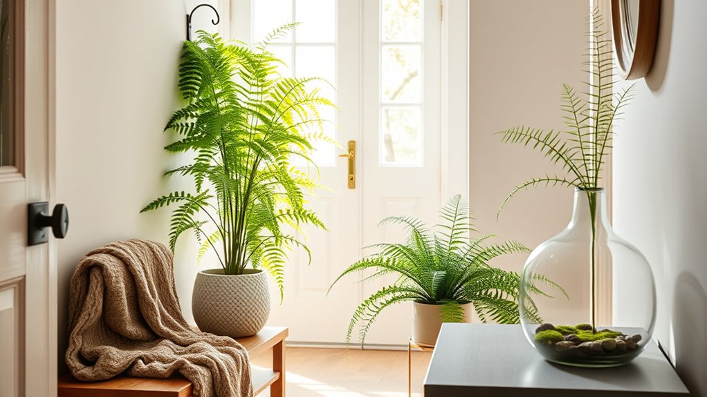 lush ferns create airy ambiance