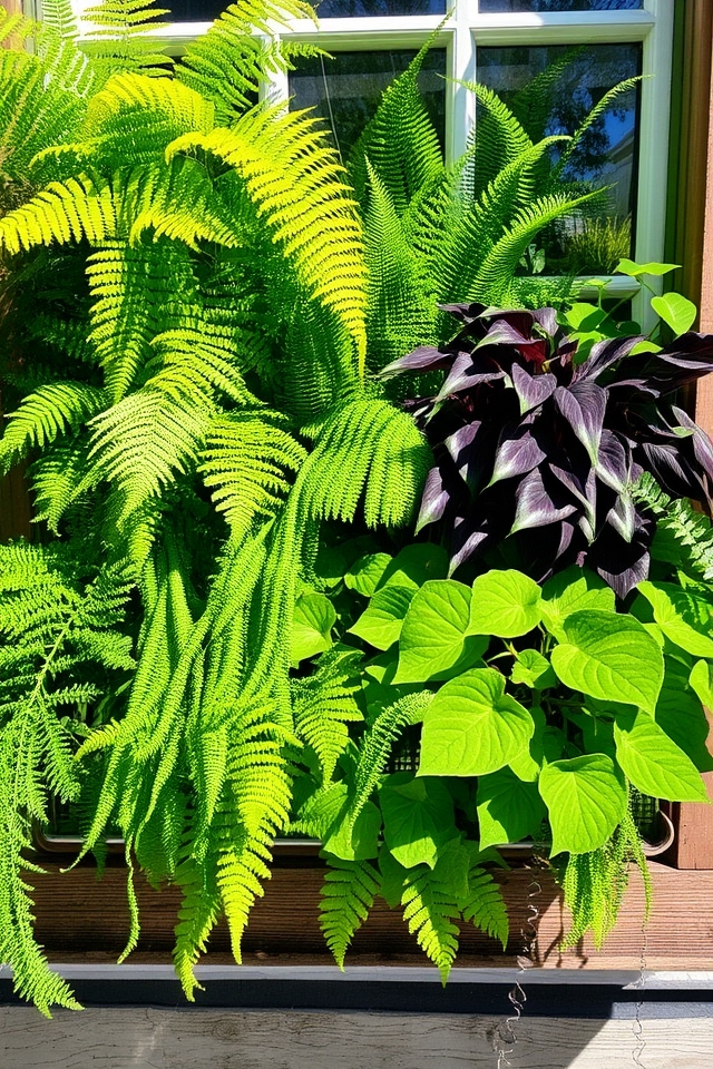 lush greenery window boxes