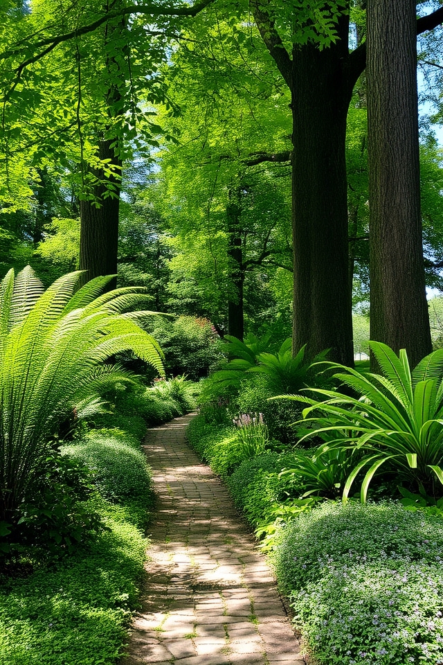 lush shade loving pathway plants