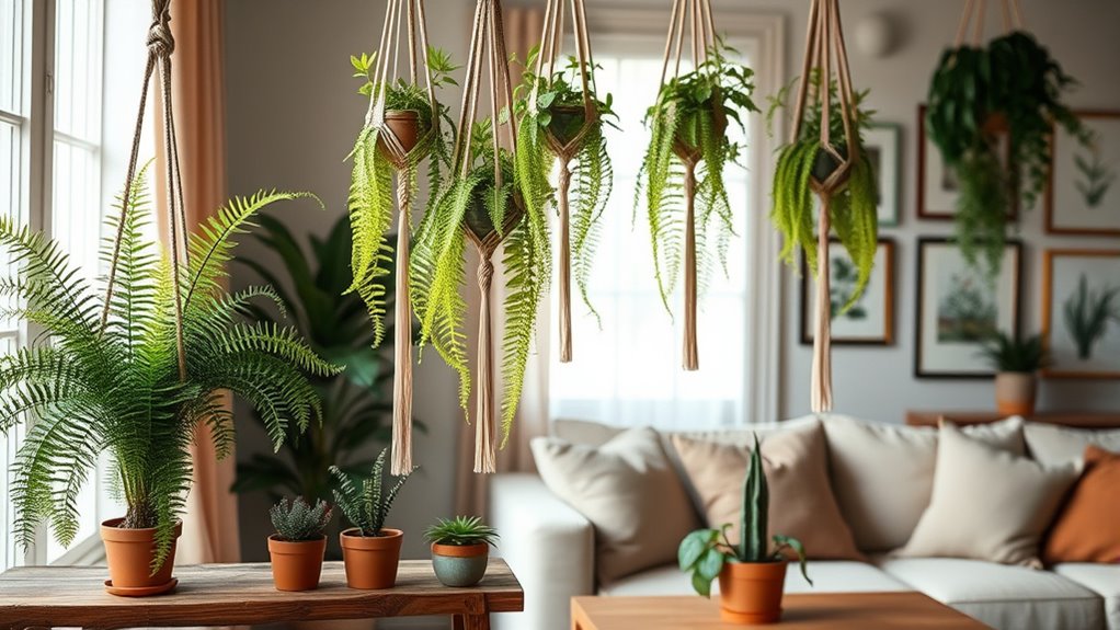 lush vertical garden ferns