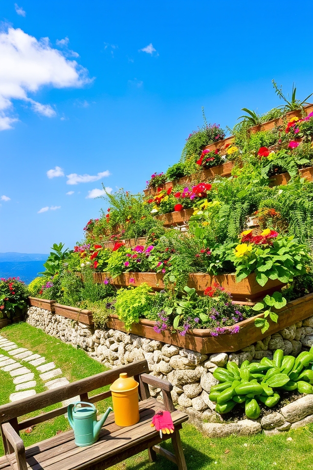 maximizing hill garden space