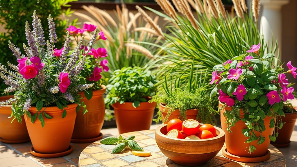 mediterranean inspired vibrant garden