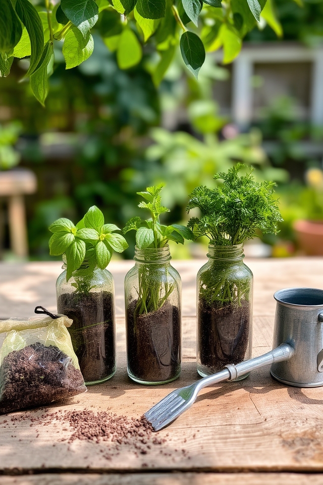 mini herb garden bottles