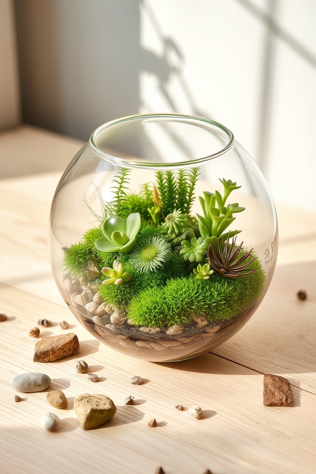 miniature gardens in glass
