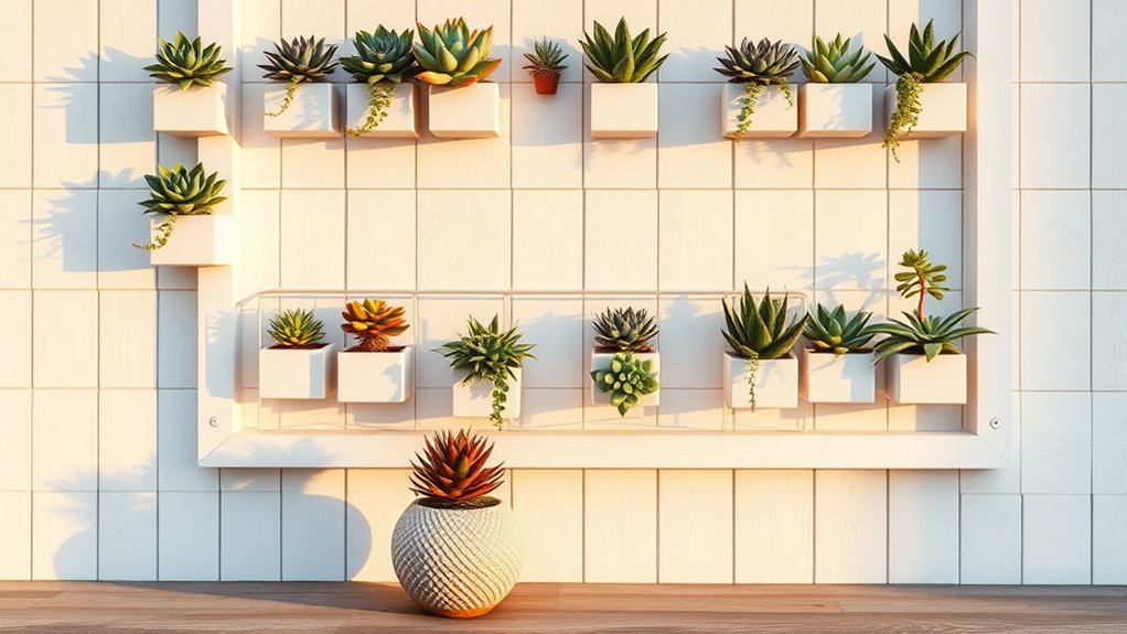 minimalist succulent wall decor