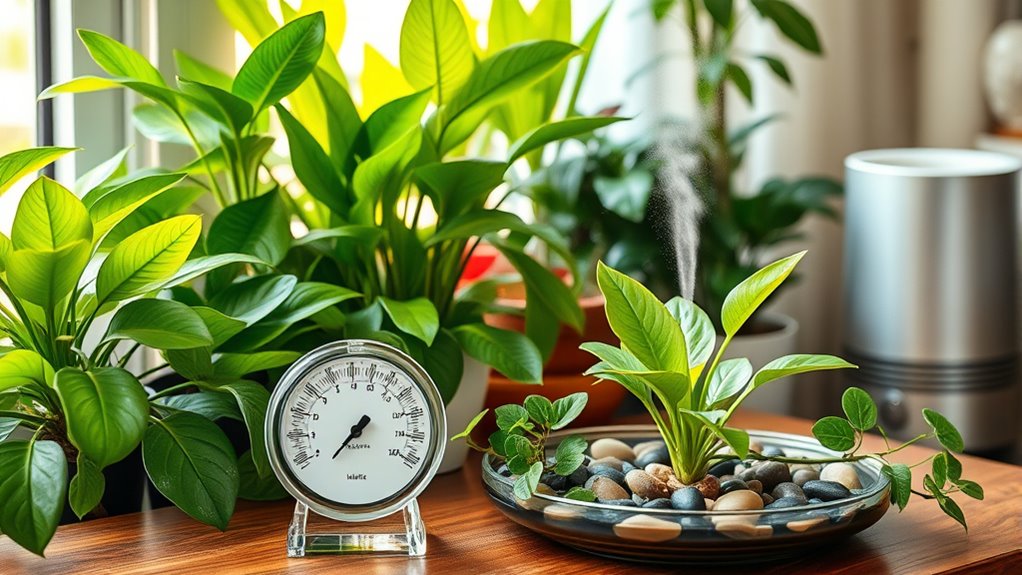 monitor indoor plant humidity