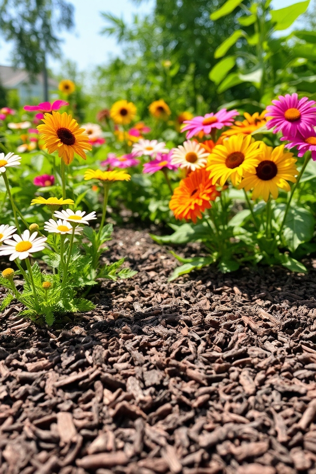 mulching enhances flower gardens