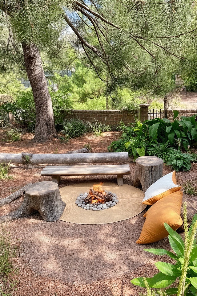 natural rustic seating area