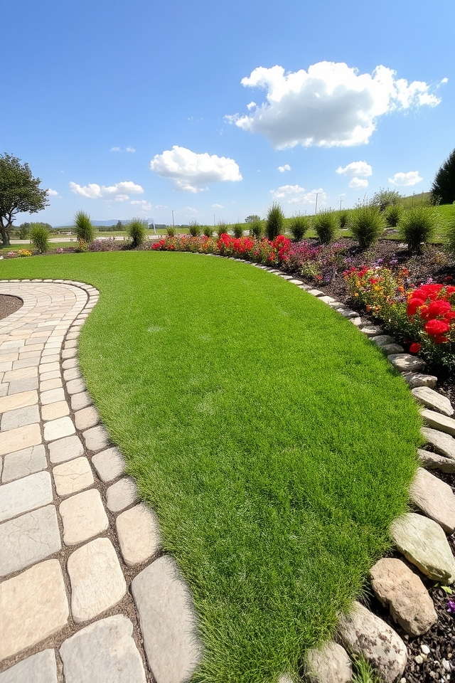 natural stone lawn edging