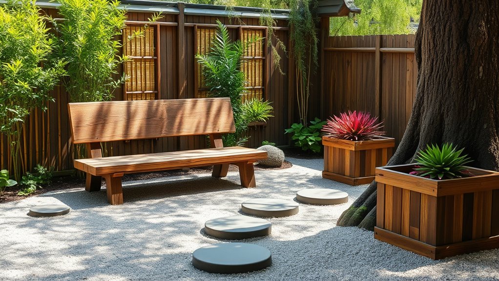 natural wood garden elements