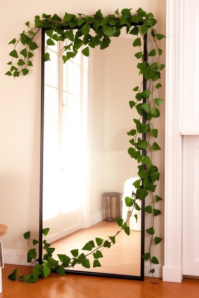 nature inspired mirror decor element