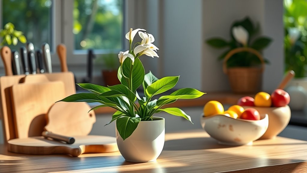 peace lily air purification