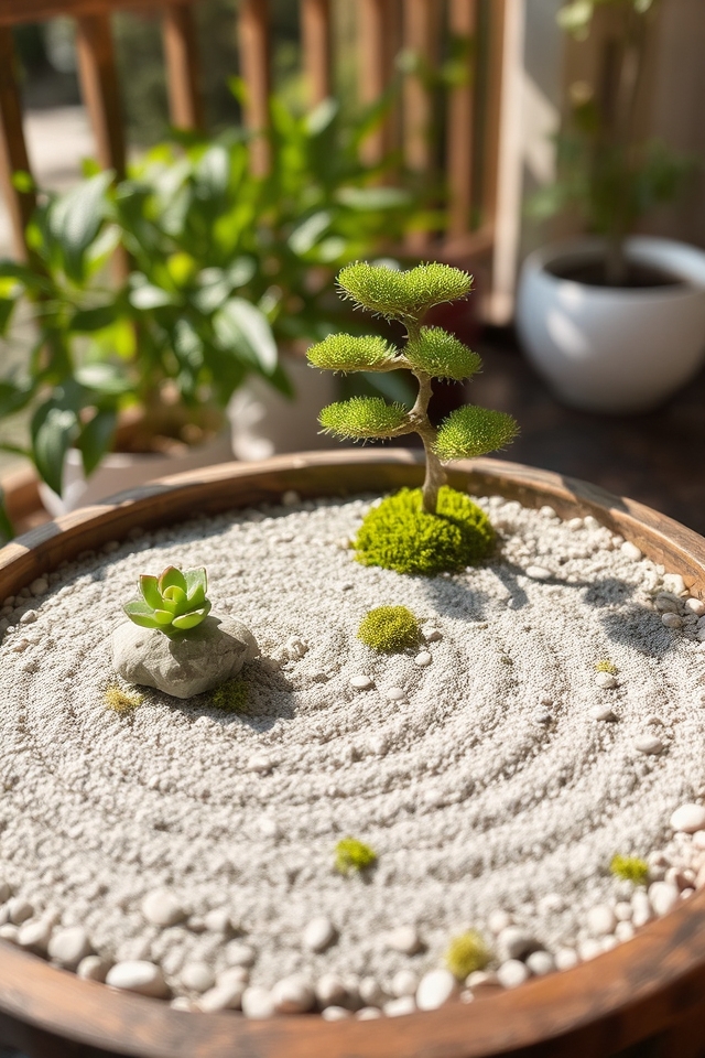 peaceful miniature zen garden