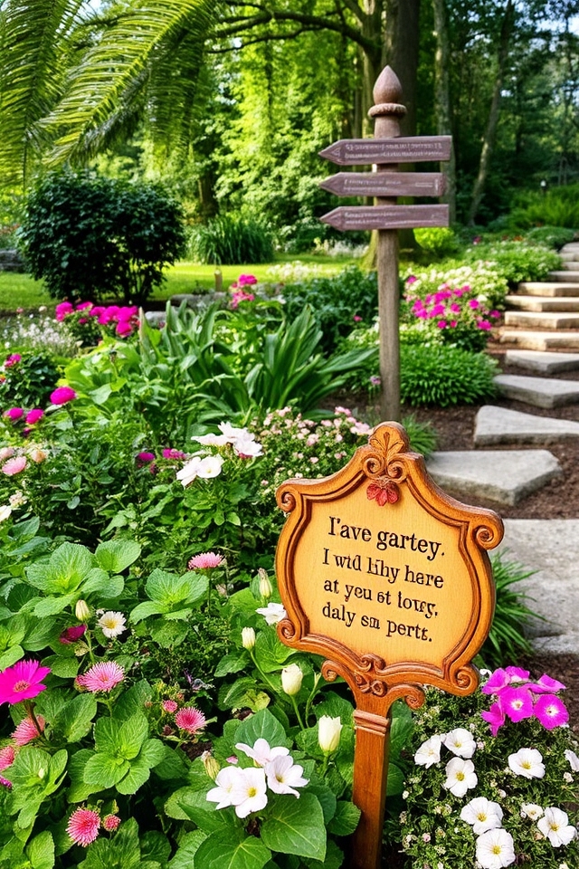 personalized garden signage charm