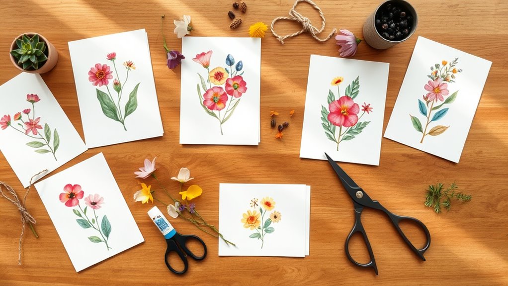 plant inspired cheerful cards