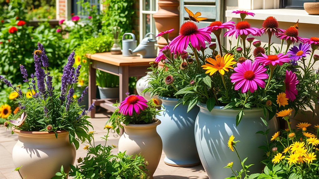 pollinator friendly vibrant container gardens
