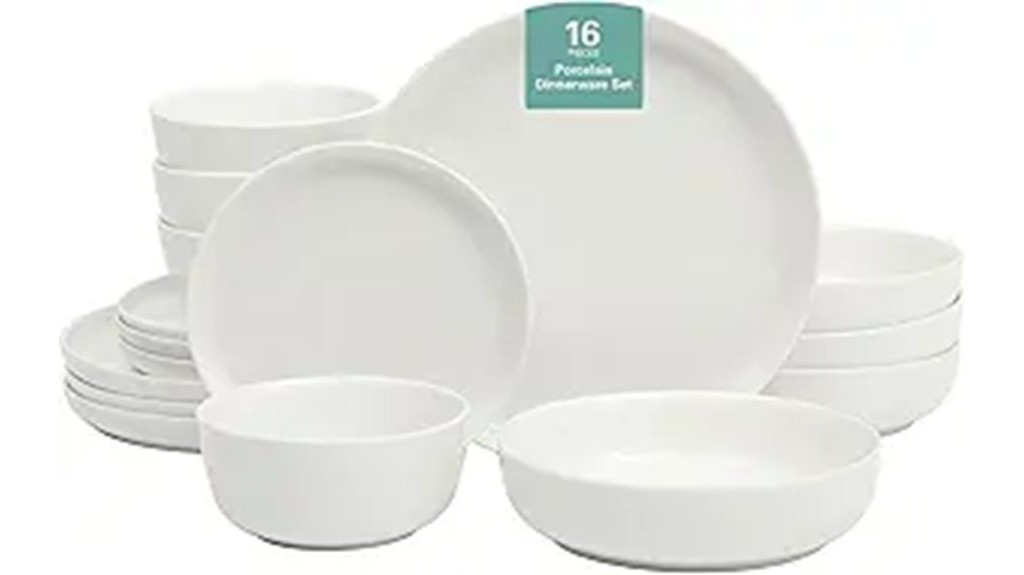 porcelain dinnerware set 16 pieces