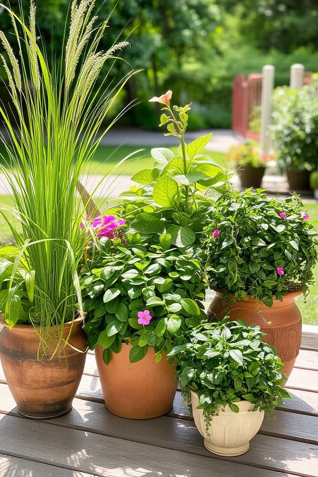 privacy through layered greenery