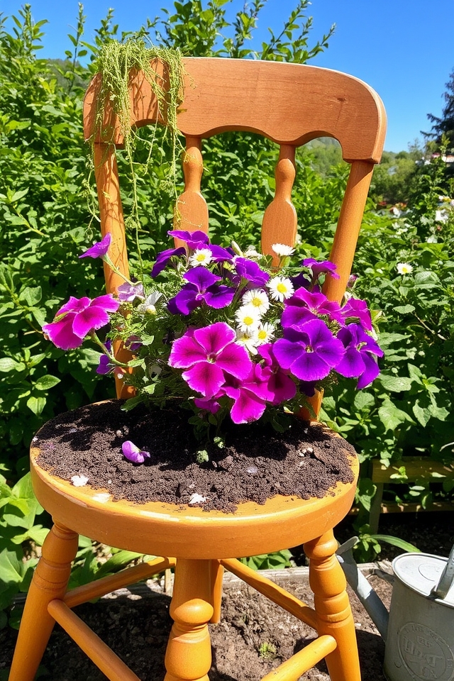 reclaimed furniture garden planters