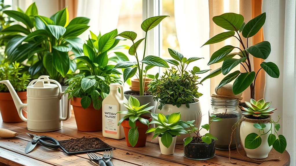 regularly fertilize indoor plants