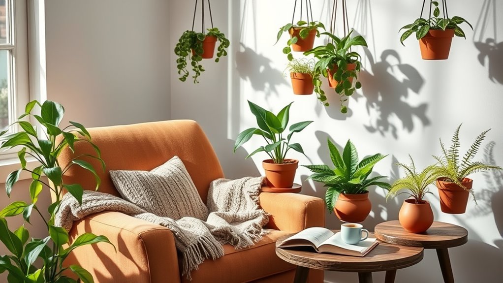 rejuvenating indoor plant nook