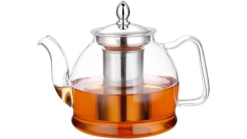 removable infuser glass teapot