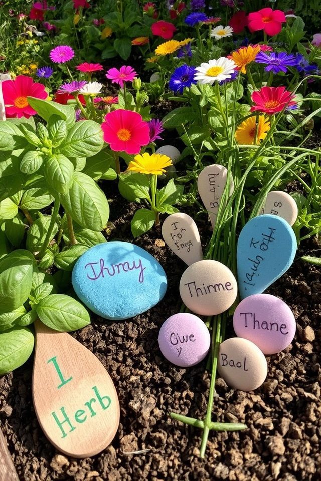 repurposed artistic garden markers